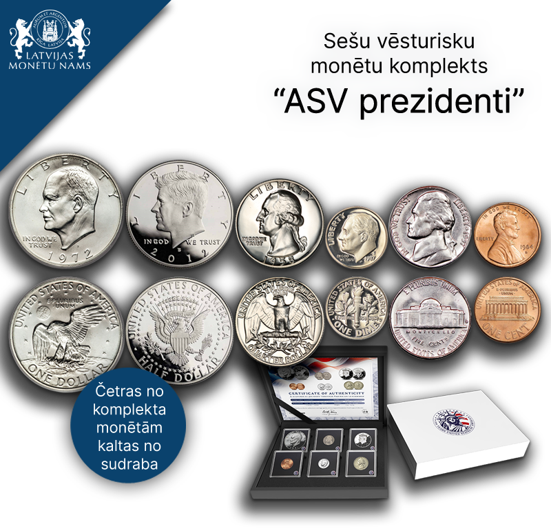 Vēsturisku monētu komplekts “ASV prezidenti”