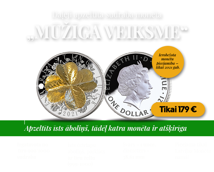 Daļēji apzeltīta sudraba monēta &bdquo;Mūžīgā veiksme&ldquo;