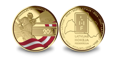 Apzeltīta Latvijas hokeja līdzjutēju medaļa