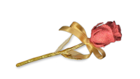 Īsta roze ar tīra zelta un rubīna putekļu pārklājumu