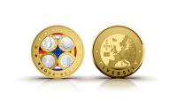 Medaļa – „Beļģijas, Nīderlandes, Vācijas un Luksemburgas pirmās eiro monētas“