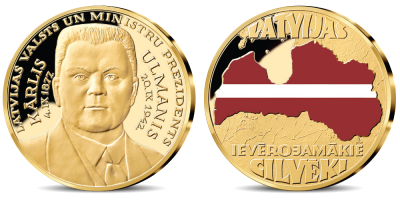 Kolekcija „Latvijas ievērojamākie cilvēki”, pirmā medaļa - „K.Ulmanis”