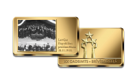 Apzeltīts stienis „Latvijas Republikas proklamēšana. 1918. gada 18. novembris”