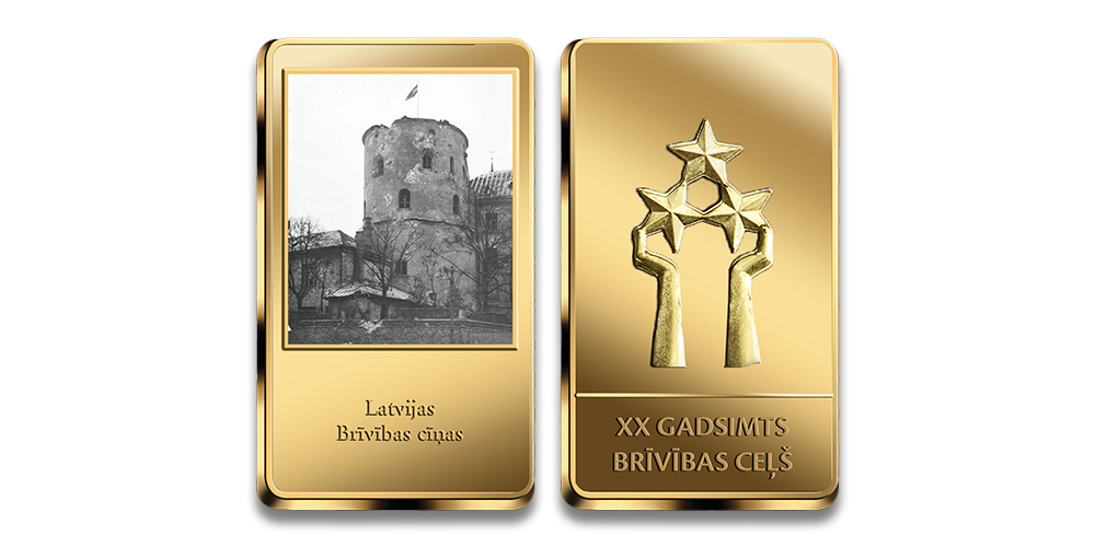 Apzeltīts numismātikas izstrādājums “Latvijas Brīvības cīņas jeb Neatkarības karš”2