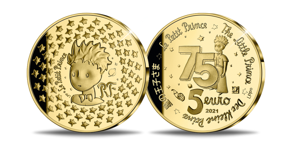 Antuāna de Sent-Ekziperī grāmatas „Mazais princis” izdošanas 75. gadadienai veltītā zelta monēta