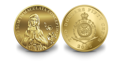 Medaljons ar tīra zelta monētu “Lurdas Dievmāte”