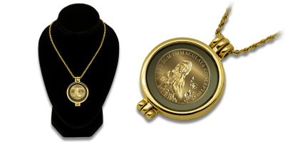 Medaljons ar tīra zelta monētu “Lurdas Dievmāte”