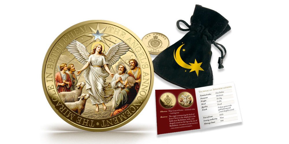 Apzeltīta monēta “Eņģeļa parādīšanās ganiem”
