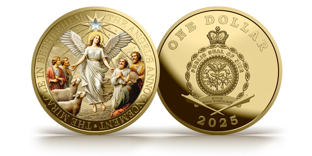 Apzeltīta monēta “Eņģeļa parādīšanās ganiem”1