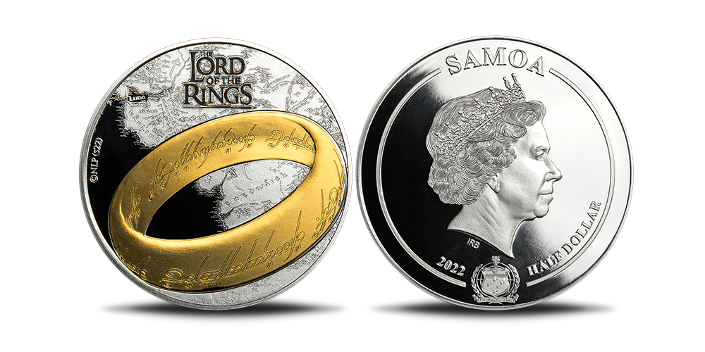 Monēta ar sudraba un zelta pārklājumu „Gredzenu pavēlnieks“ Monēta ar sudraba un zelta pārklājumu „Gredzenu pavēlnieks“