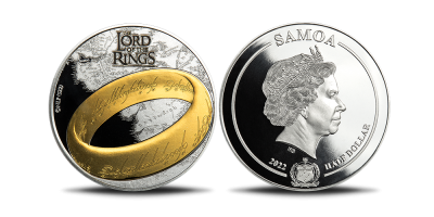 Monēta ar sudraba un zelta pārklājumu „Gredzenu pavēlnieks“