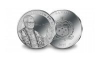 Sudraba monēta, kas veltīta jaunajam pāvestam Leonam XIV