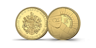 Zelta monēta, kas veltīta seram Eltonam Džonam