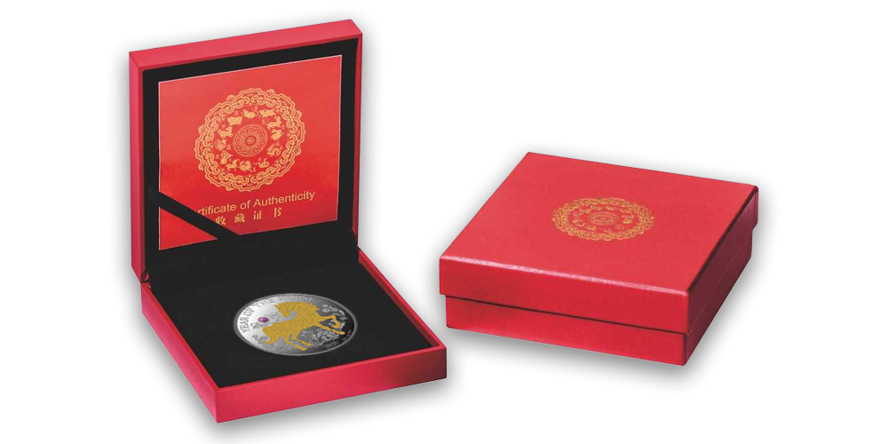 Sudraba monēta, kas veltīta Uguns Zirga gadam 2026-1