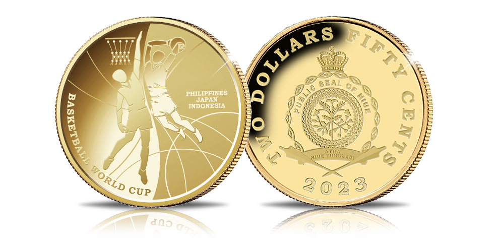 Zelta monēta “Pasaules kauss basketbolā 2023”