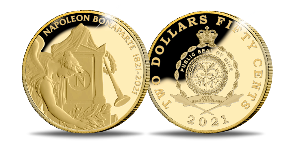 Monēta, veltīta Napoleona Bonaparta nāves 200. gadadienai