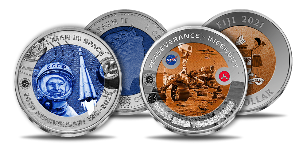 Titāna monētu kolekcija „Ceļojumiem kosmosā – 60 gadu”