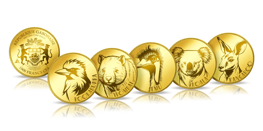 Zelta monētu komplekts “Austrālijas dzīvnieki”