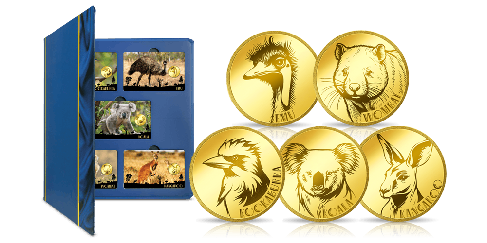 Zelta monētu komplekts “Austrālijas dzīvnieki”1