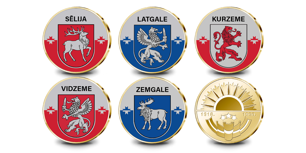Piemiņas medaļu komplekts “Latviešu vēsturisko zemju ģerboņi” 