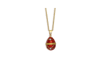 Sarkans kulons olas formā ar Swarovski kristāliem