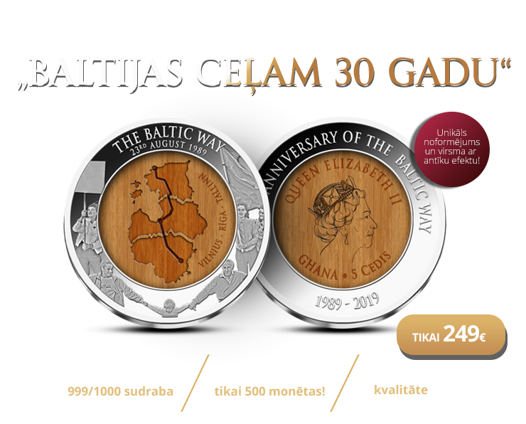 Moneta Izgatavota Par Godu Baltijas Cela Trisdesmitajai Gadadienai