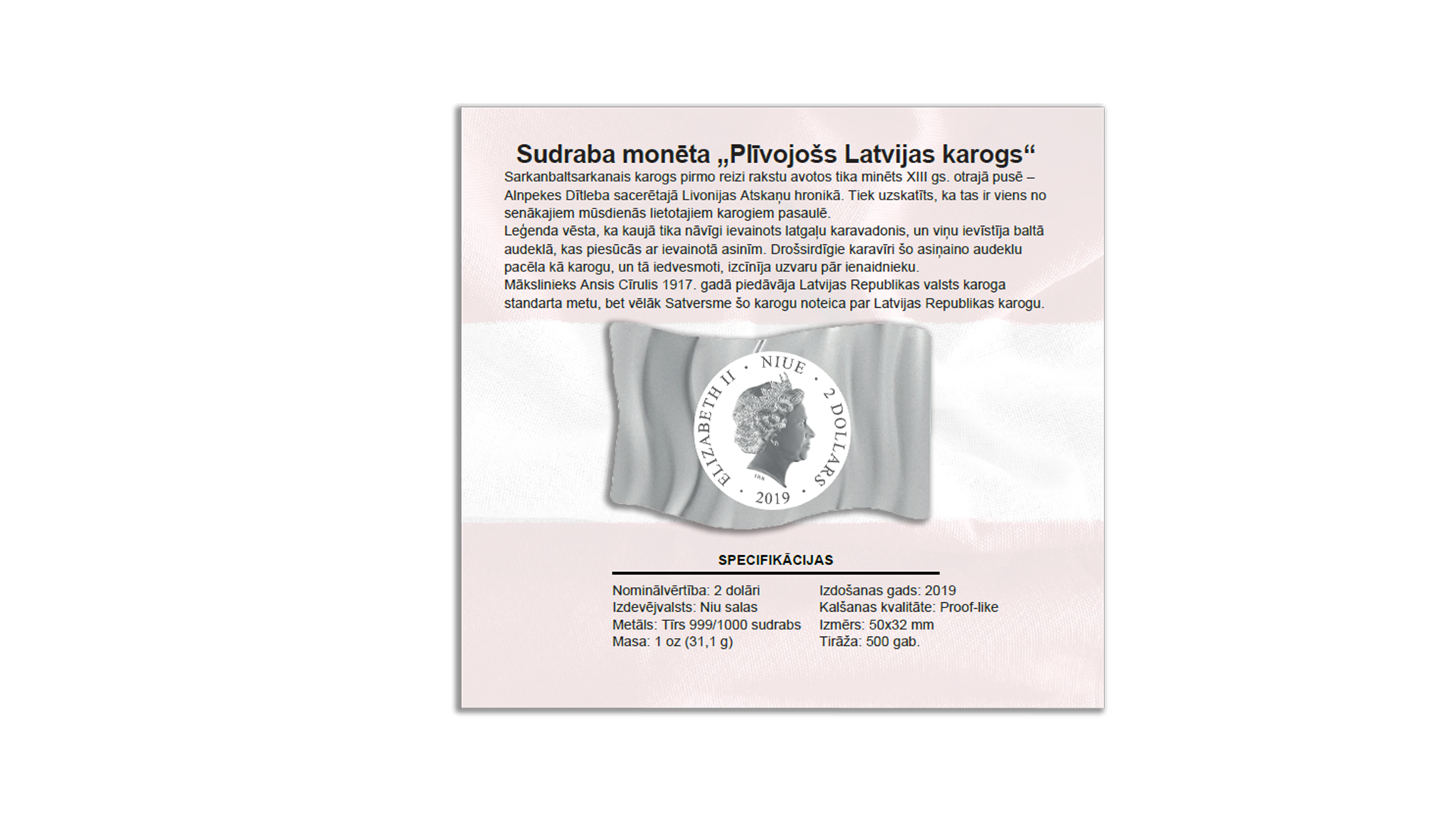  Sudraba monēta „Latvijas karogs“ 3