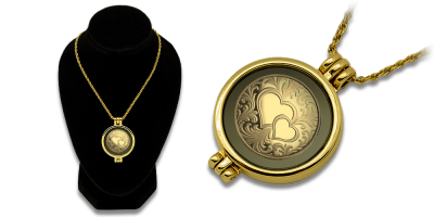 Medaljons ar tīra zelta monētu “Divas sirdis”