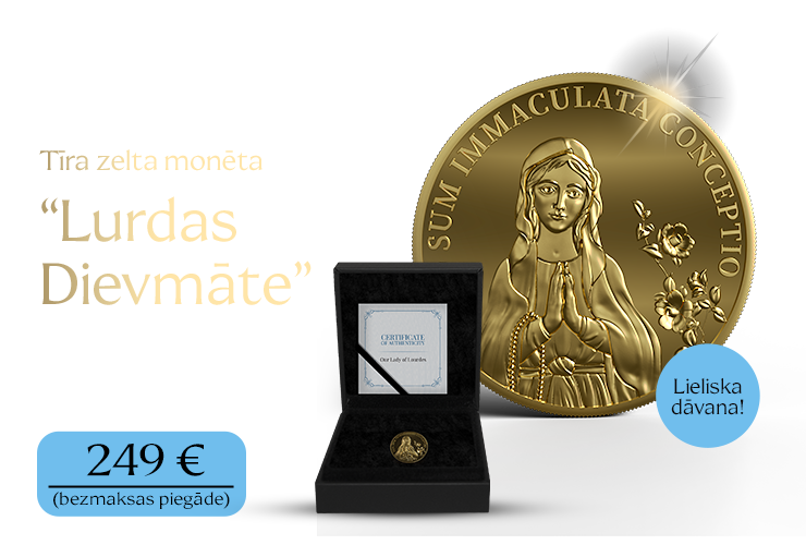 Tīra zelta monēta &ldquo;Lurdas Dievmāte&rdquo;