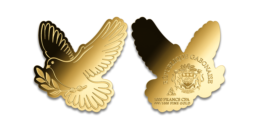 Tīra zelta monēta “Miera balodis”