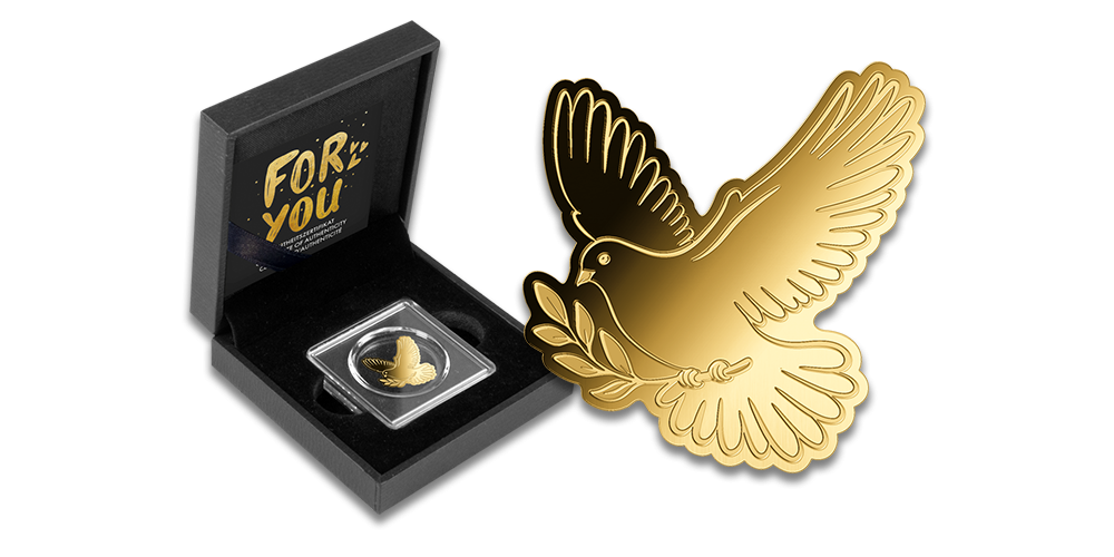 Tīra zelta monēta “Miera balodis”1