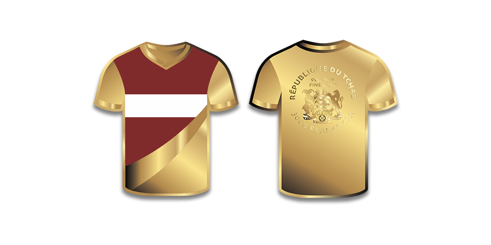 Tīra zelta monēta “Uz priekšu, Latvija!”