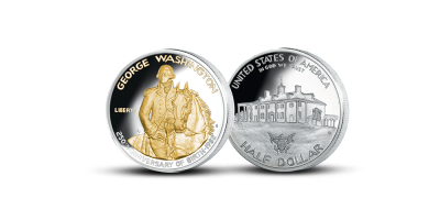 Kolekcija „Amerikas jubilejas dolāri“, pirmā monēta - „Džordža Vašingtona 250. dzimšanas gadadiena“