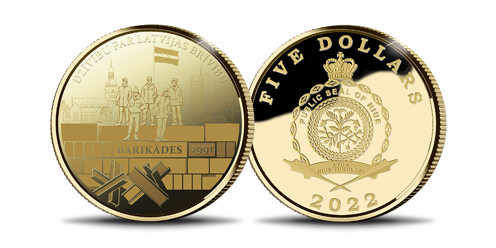Zelta monēta „1991. gada janvāra barikādes”
