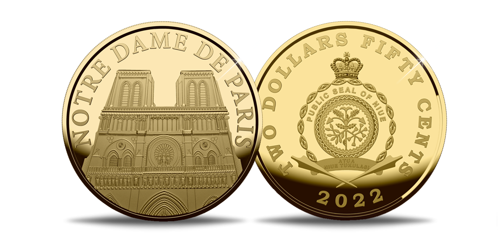 Zelta monēta „Parīzes Dievmātes katedrāle“ Zelta monēta „Parīzes Dievmātes katedrāle“