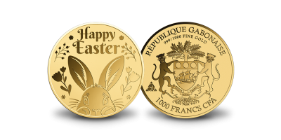 Tīra zelta monēta “Priecīgas Lieldienas”