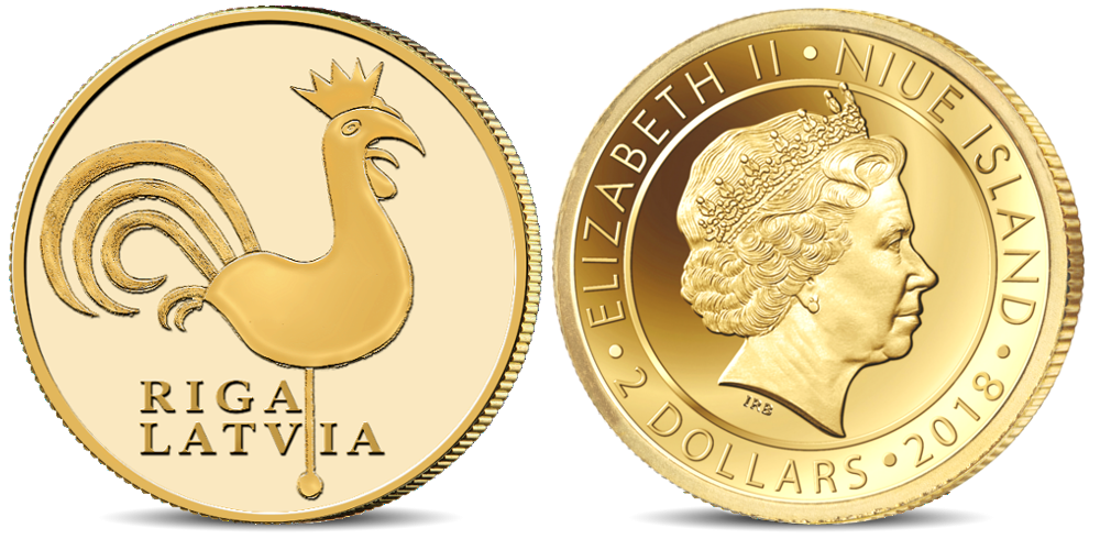 Zelta monēta „Rīgas gailis“