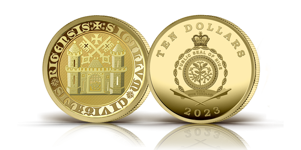 Zelta monēta „Senais Rīgas pilsētas zīmogs“