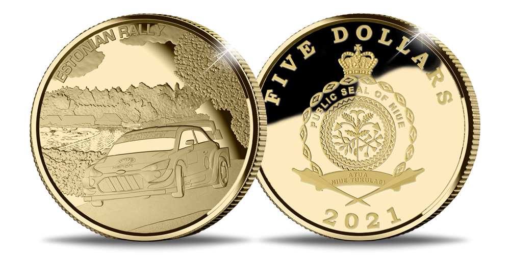 Zelta monēta veltīta Rally Estonia 2021 Zelta monēta veltīta Rally Estonia 2021