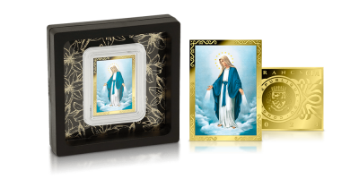 Tīra zelta monēta “Vissvētākā Bezvainīgi Ieņemtā Jaunava Marija”