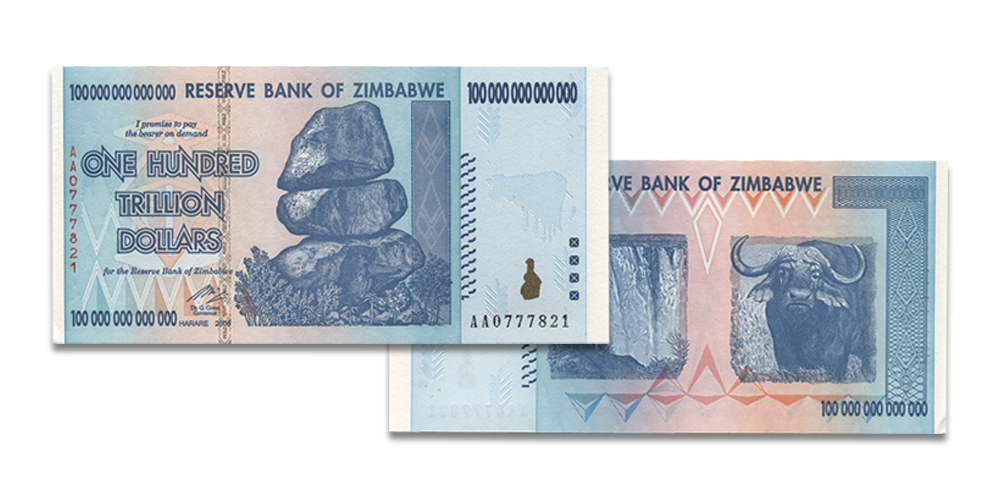 Zimbabves simts triljonu dolāru banknote