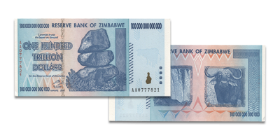 Zimbabves simts triljonu dolāru banknote