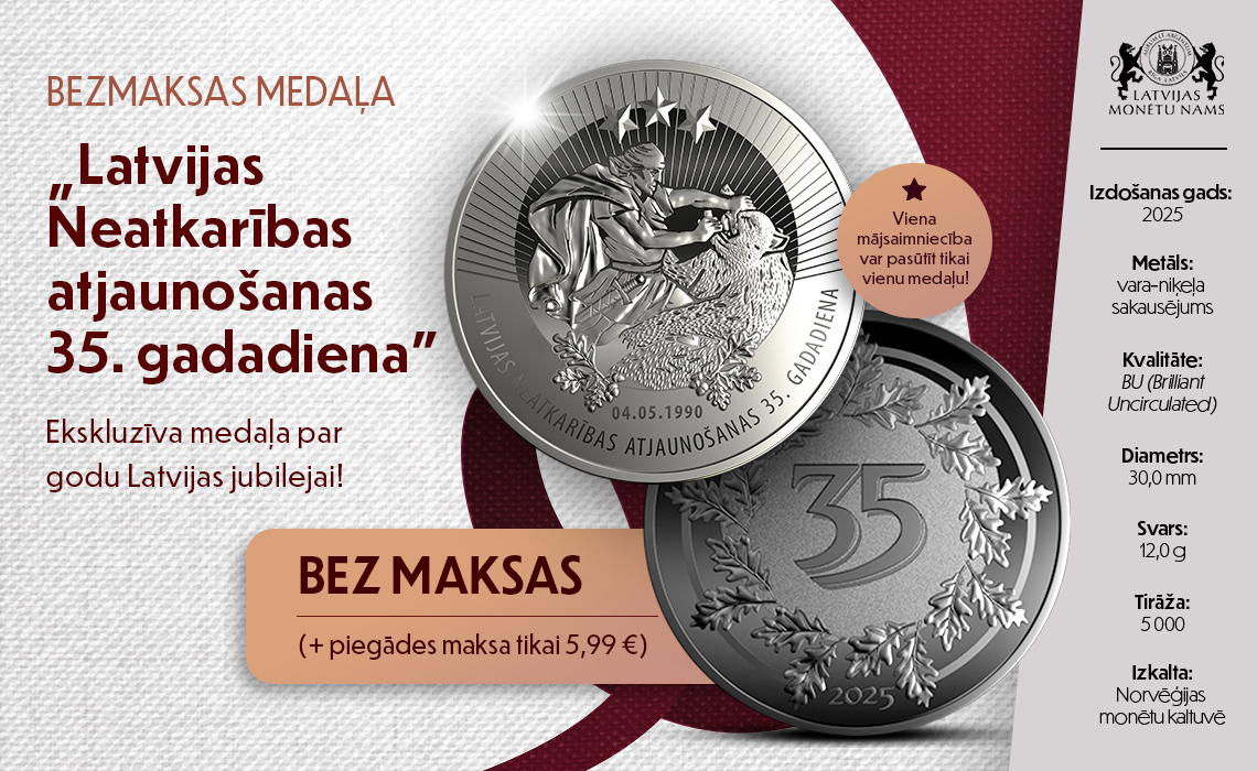 Medaļa “Latvijas Neatkarības atjaunošanas 35. gadadiena”