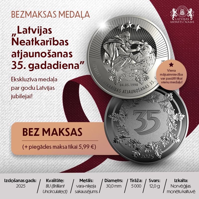Medaļa “Latvijas Neatkarības atjaunošanas 35. gadadiena”